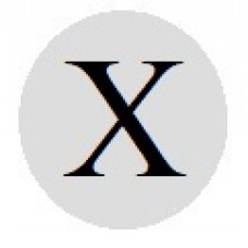 Бусины с буквами серебристые круглые X